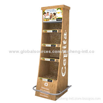 Wooden floor coke drink beverage display shelves